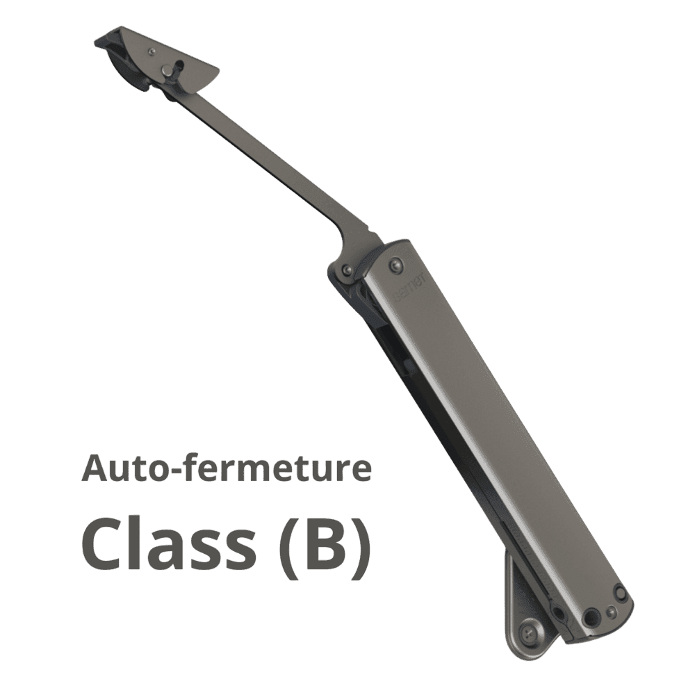 Mécanisme Slim  pour porte relevable, auto-fermeture, classe B