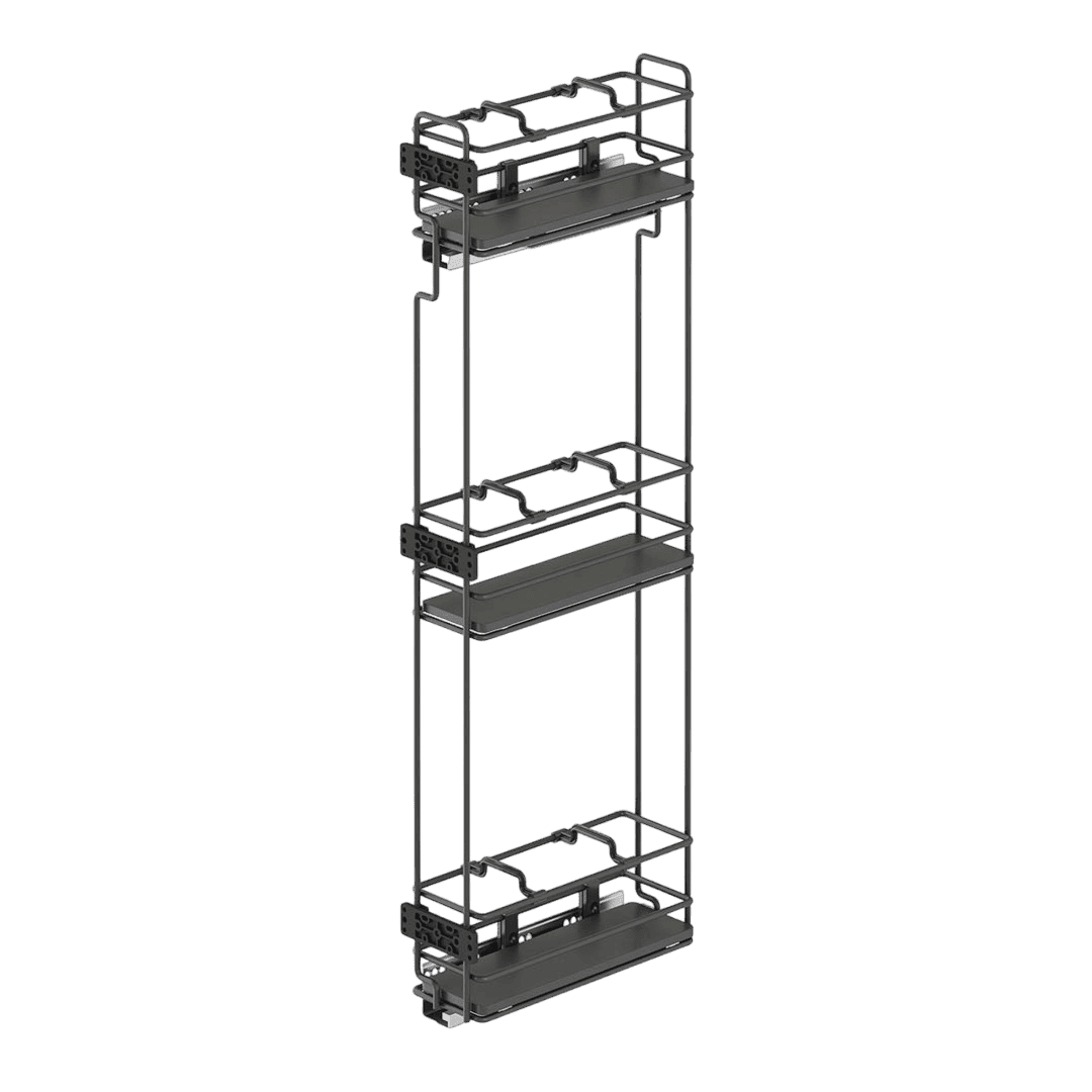 Porte-bouteille coulissante mini 150 mm à fond bois, Gauche