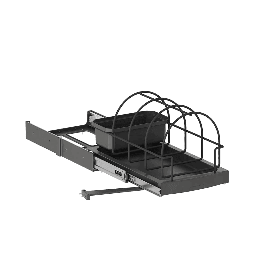 Plateau coulissant pour accessoires de cuisine 