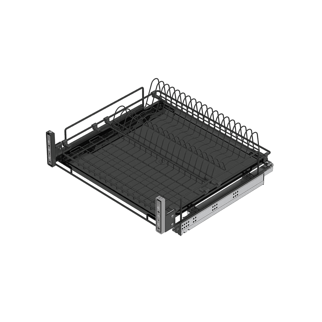 Tiroir porte-assiette et verre coulissant 