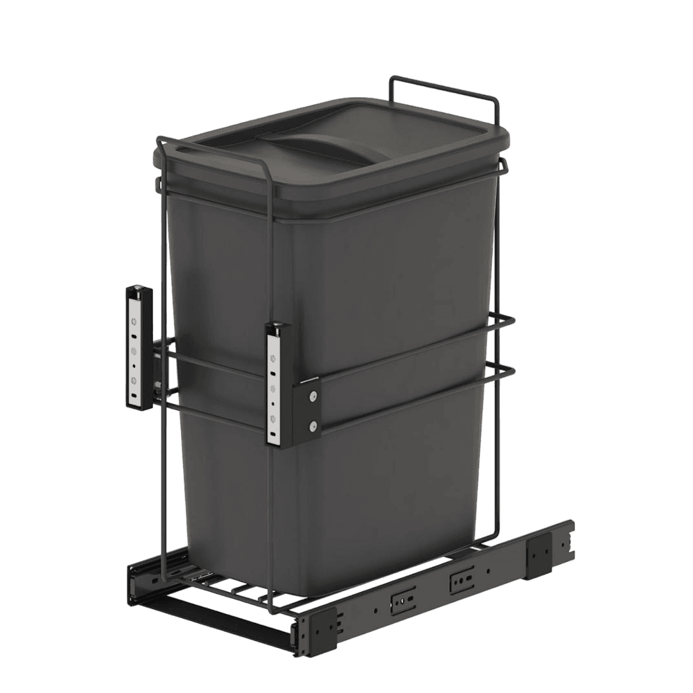 Poubelle coulissante double 2x35L, 400mm anthracite