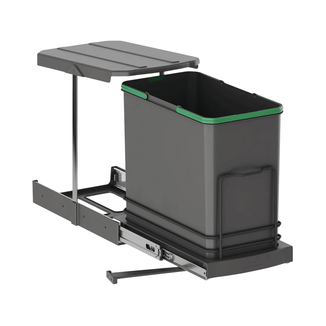 Poubelle coulissante 400 mm à couvercle auto 1x24L