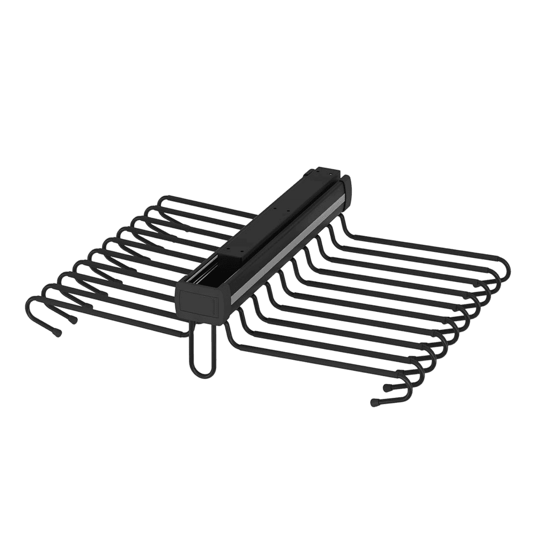 Cintre pantalon double mobile avec rail monté au plafond