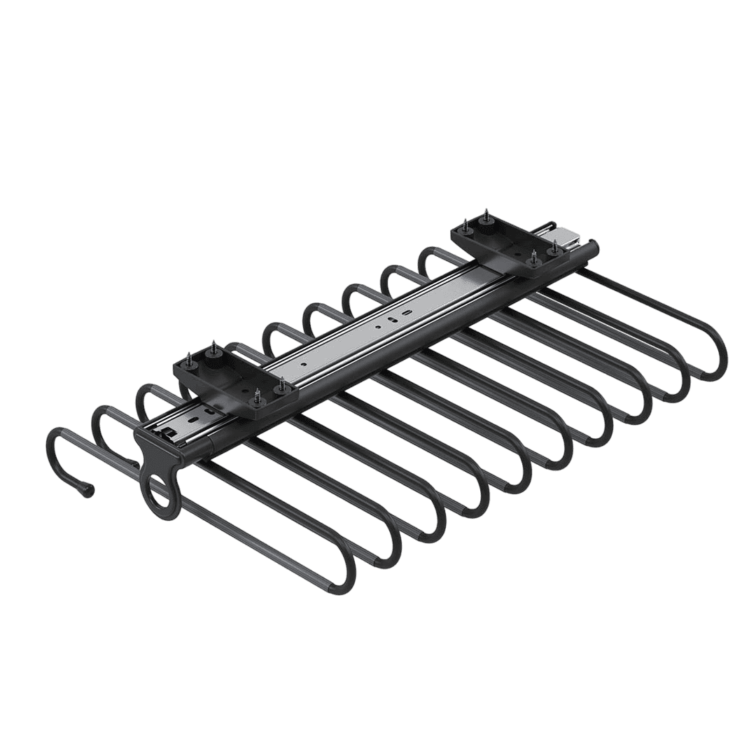 Cintre pantalon mobile avec rail monté au plafond